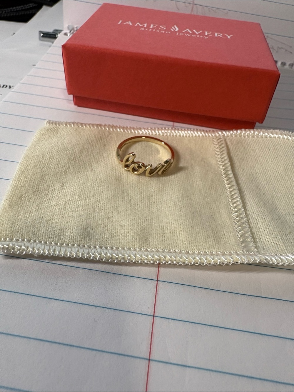 James Avery 14k Gold 'love' Script Ring